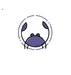 flat underwater habitat icon of Crab
