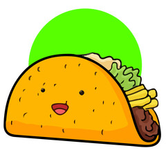 Cheese taco food art illustration