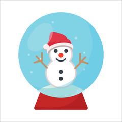 Fototapeta na wymiar Christmas snow globe with snowman