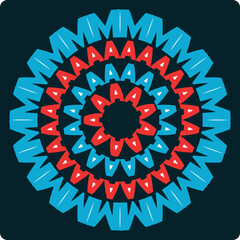 Red and white snowflake design vector