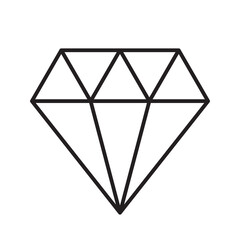 diamond icon linear, vector illustration 