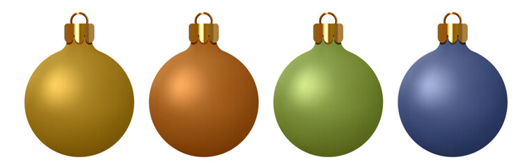Obraz premium Christmas ornaments. Set of Christmas balls. Vector illustration isolated on white background.