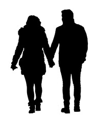 Couple holding hands isolated graphic