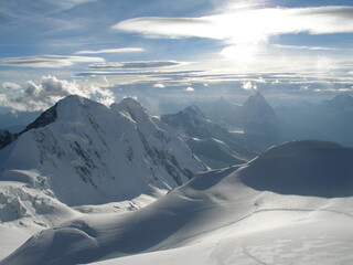 Fototapeta premium snow covered mountains in winter