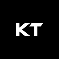 KT letter logo design with black background in illustrator, vector logo modern alphabet font overlap style. calligraphy designs for logo, Poster, Invitation, etc.