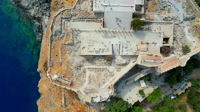 Lindos is a town on the Greek island of Rhodes. It&rsquo;s known for its clifftop acropolis, which features monumental 4th-century gates and reliefs from about 280 B.C.