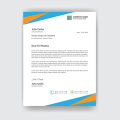 Creative unique clean letterhead template a4 size print ready for company business	
