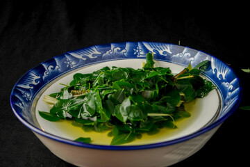 Moringa leaf clear soup. very good for health and safe for daily consumption.