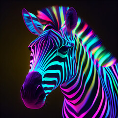 Psychedelic UV Neon Zebra