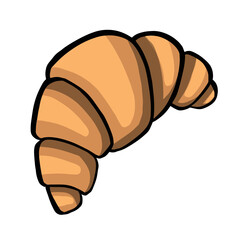 Butter bagel, french croissant pastry and color vector