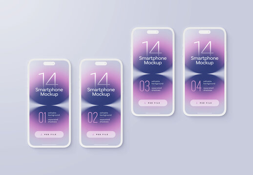 Clay Smartphone Mockup for App UI Presentation and Mobile Design Showcase