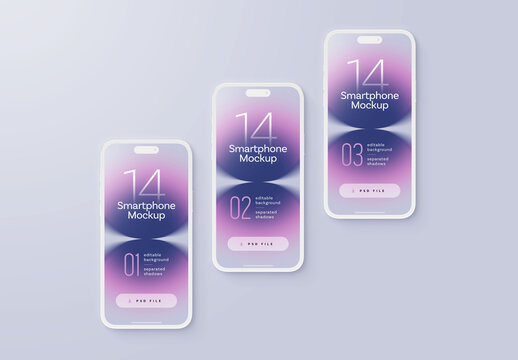 Clay Smartphone Mockup for App UI Presentation and Mobile Design Showcase