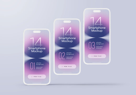 Clay Smartphone Mockup for App UI Presentation and Mobile Design Showcase