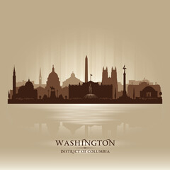 Washington DC city skyline vector silhouette