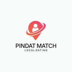 pin dating logo design template