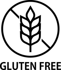 Gluten free simple icon (black)