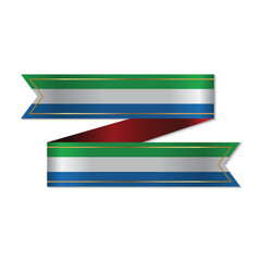 Made in Sierra Leone, badge or label with flag isolated on white background. Vector illustration.