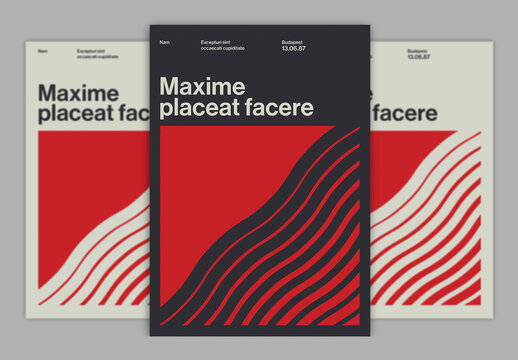 Minimal Poster layout in Swiss Style with Abstract Square Form