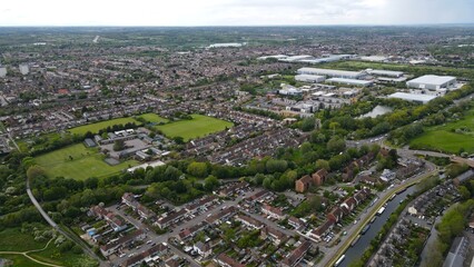 Fototapeta na wymiar Enfield Lock North London UK Aerial drone.