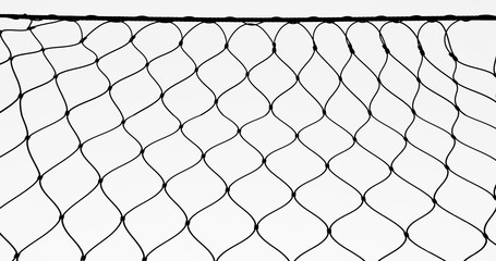 Fototapeta premium Wire fence or metal net isolated on white background. hole in net. Wire mesh fence, illustration.
