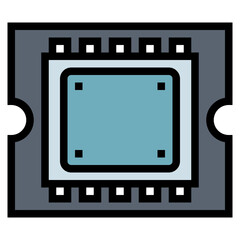 cpu filled outline icon style
