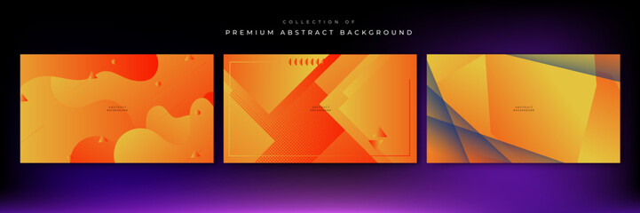 Set of abstract colourful orange minimal background. Vector abstract graphic design banner pattern presentation background wallpaper web template.