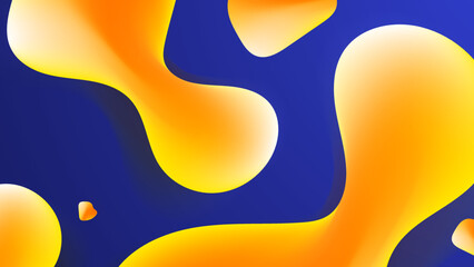 Abstract blue and orange background with liquid fluid form. Vector abstract graphic design banner pattern presentation background wallpaper web template.