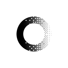 circle pixel logo with black color