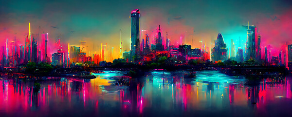 Cyberpunk Skyline.