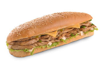 Mexican Chicken sandwich with mayonnaise, lettuce and cheese