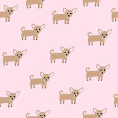 little chihuahua dog pattern vector illustration