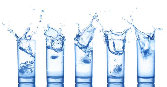 water splash in glass