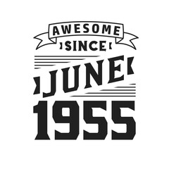 Awesome Since June 1955. Born in June 1955 Retro Vintage Birthday