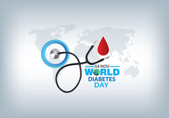 World diabetes day awareness poster banner background design.the blue circle of the universal...