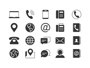 Contact Us or Customer Service Related Vector Icon Set