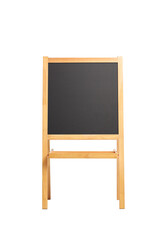 Studio shot of a blackboard with a wooden frame on a stand