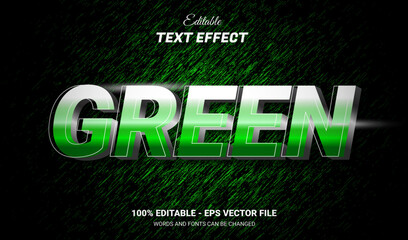 3d Green Text effect, Editable Text Style