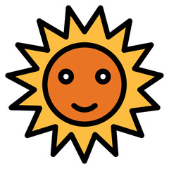 sun filled outline icon style