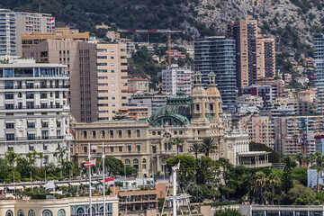 Beautiful panoramic view on Monaco at daytime. Principality of Monaco.