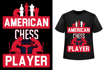 American chess college team sport division - Chess t-shirt design template