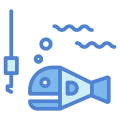 Fototapeta premium fishing two tone icon style