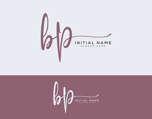 bp initial handwritten signature logo design