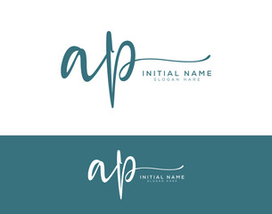 ap initial handwritten signature logo design