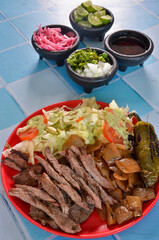Order of sirloin roast mexican food.