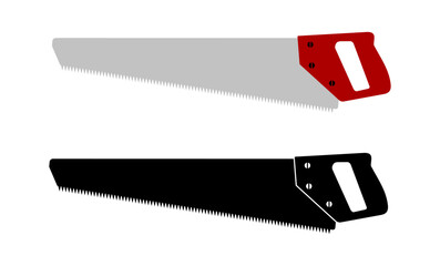 Wood Saw Carpenter Tool Vector Illustration Set