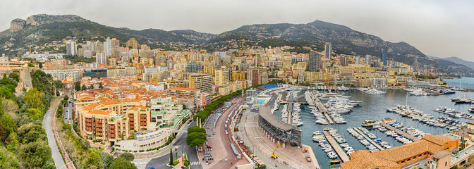 Monaco Hafen Panorama am Tag
