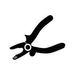 Construction repair pliers tweezers icon | Black Vector illustration |