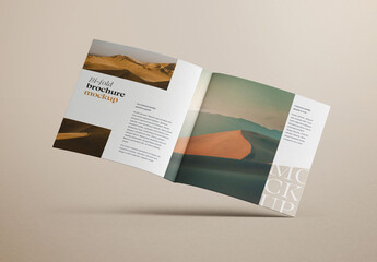Square Bifold Brochure Mockup