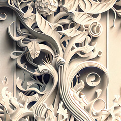 Scherenschnitt Papercut Papercraft Papierkunst Papiermotive 3D AI Digital Digital Art Motive aus Papier Rendering Background Backdrop