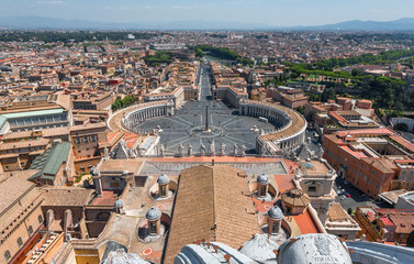 Aerial view on San Pietro square, Rome